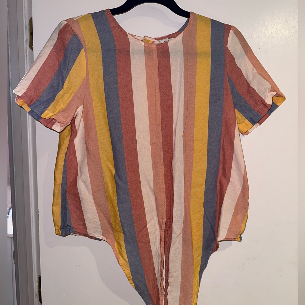 Madewell Striped Short Sleeve Shirt - Picture 2 of 4